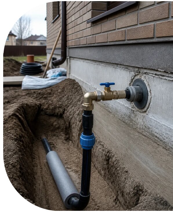 Устройство ввода водопровода в дом в Биробиджане от 8617 р. | АПаруса-Брб